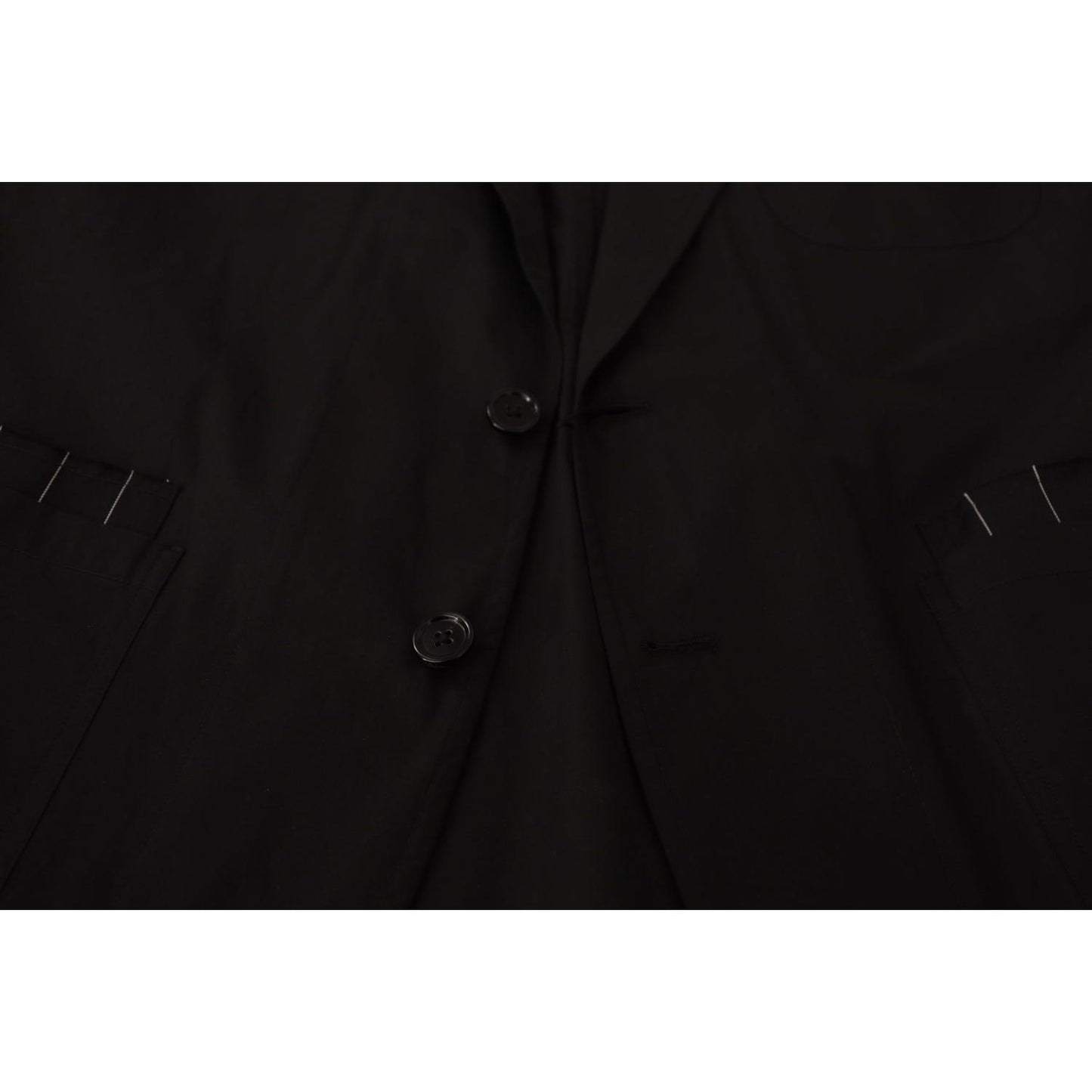 Dolce & Gabbana Black Cotton Single Breasted Blazer Jacket