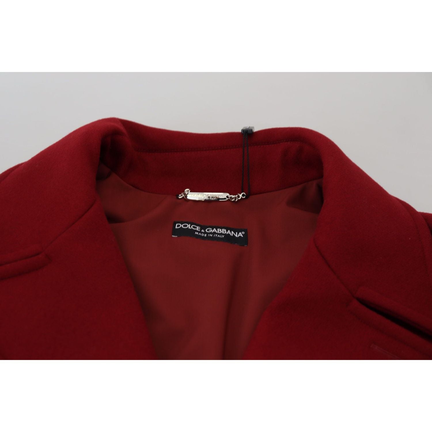 Dolce & Gabbana Red Wool Double Breasted Coat Jacket