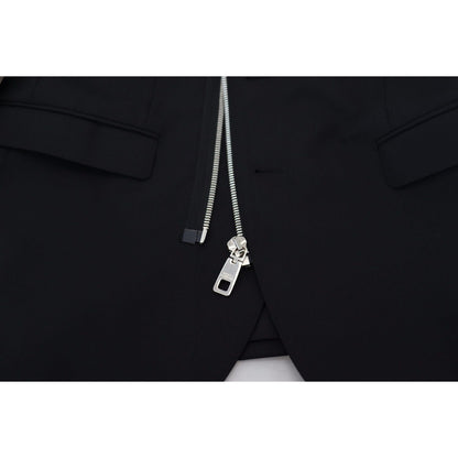 Dolce & Gabbana Black Wool Full Zip Long Sleeves Jacket