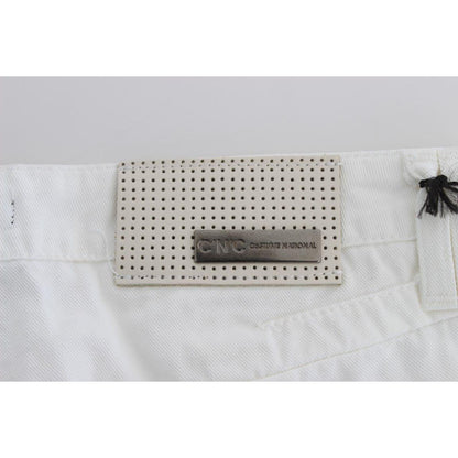 Costume National White Cotton Slim Fit Denim Bootcut Jeans