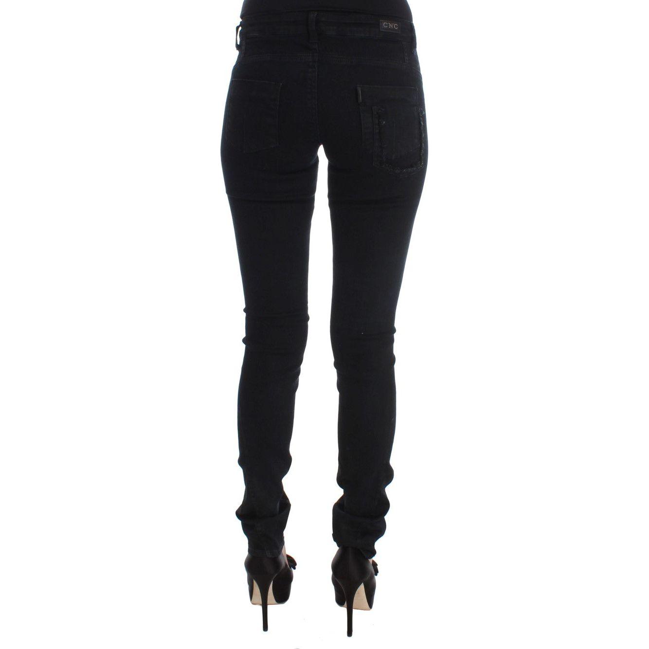 Costume National Black Cotton Slim Fit Denim Jeans