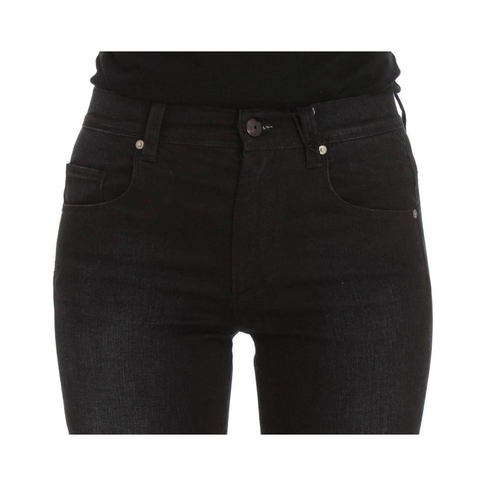 Ermanno Scervino Blue Cotton Blend Slim Fit Bootcut Jeans