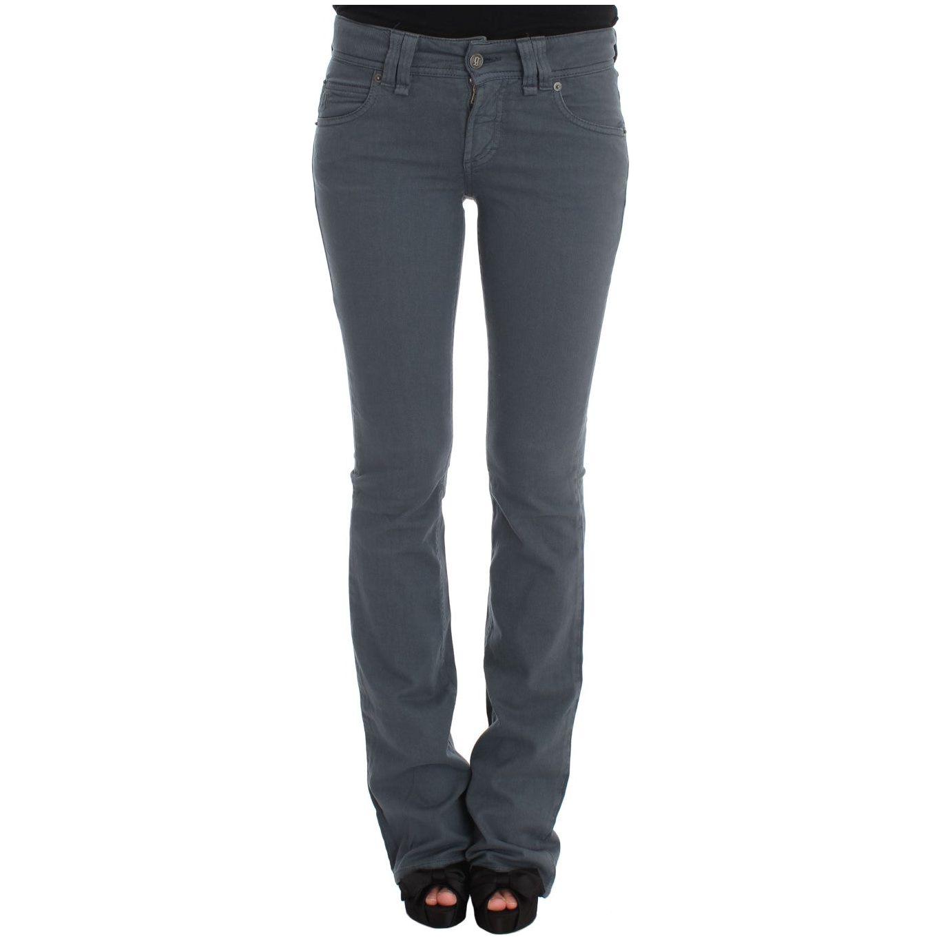 John Galliano Blue Cotton Blend Slim Fit Bootcut Jeans