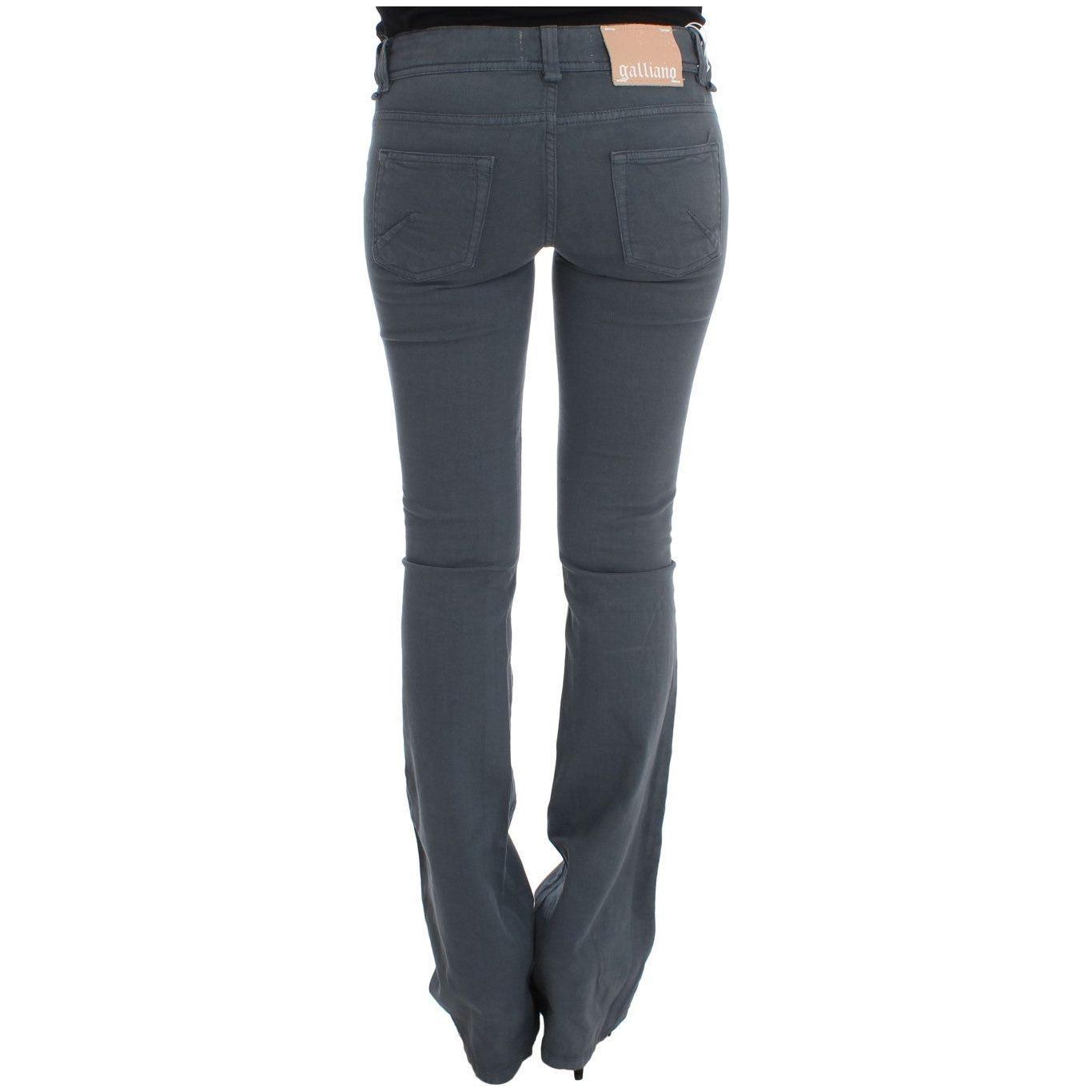 John Galliano Blue Cotton Blend Slim Fit Bootcut Jeans