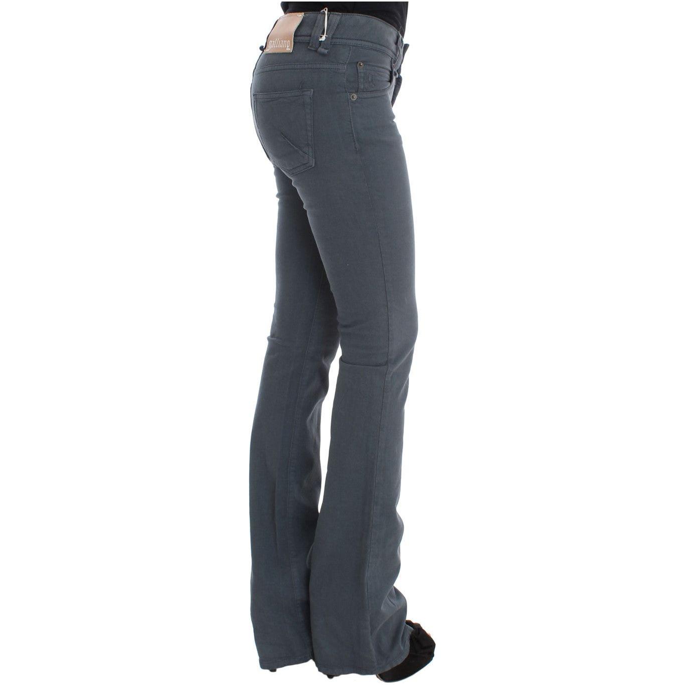 John Galliano Blue Cotton Blend Slim Fit Bootcut Jeans
