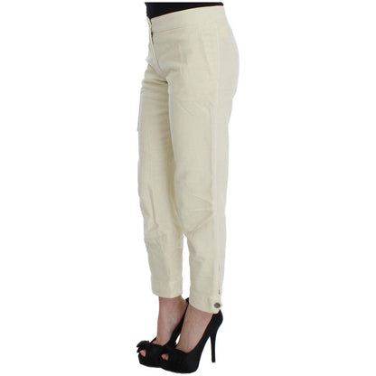 Ermanno Scervino Beige Cotton Capri Cropped Cargo Pants Jeans & Pants