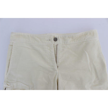 Ermanno Scervino Beige Cotton Capri Cropped Cargo Pants Jeans & Pants