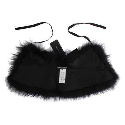 Dolce & Gabbana Black Fox Fur Collar Scarf Fur Scarves