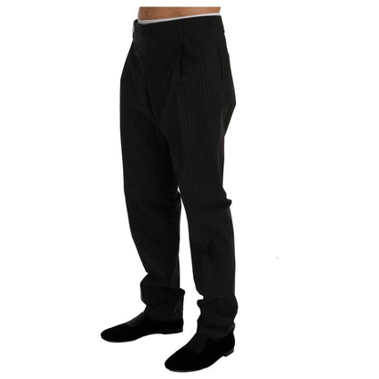 Dolce & Gabbana Blue Striped Cotton Dress Formal Pants