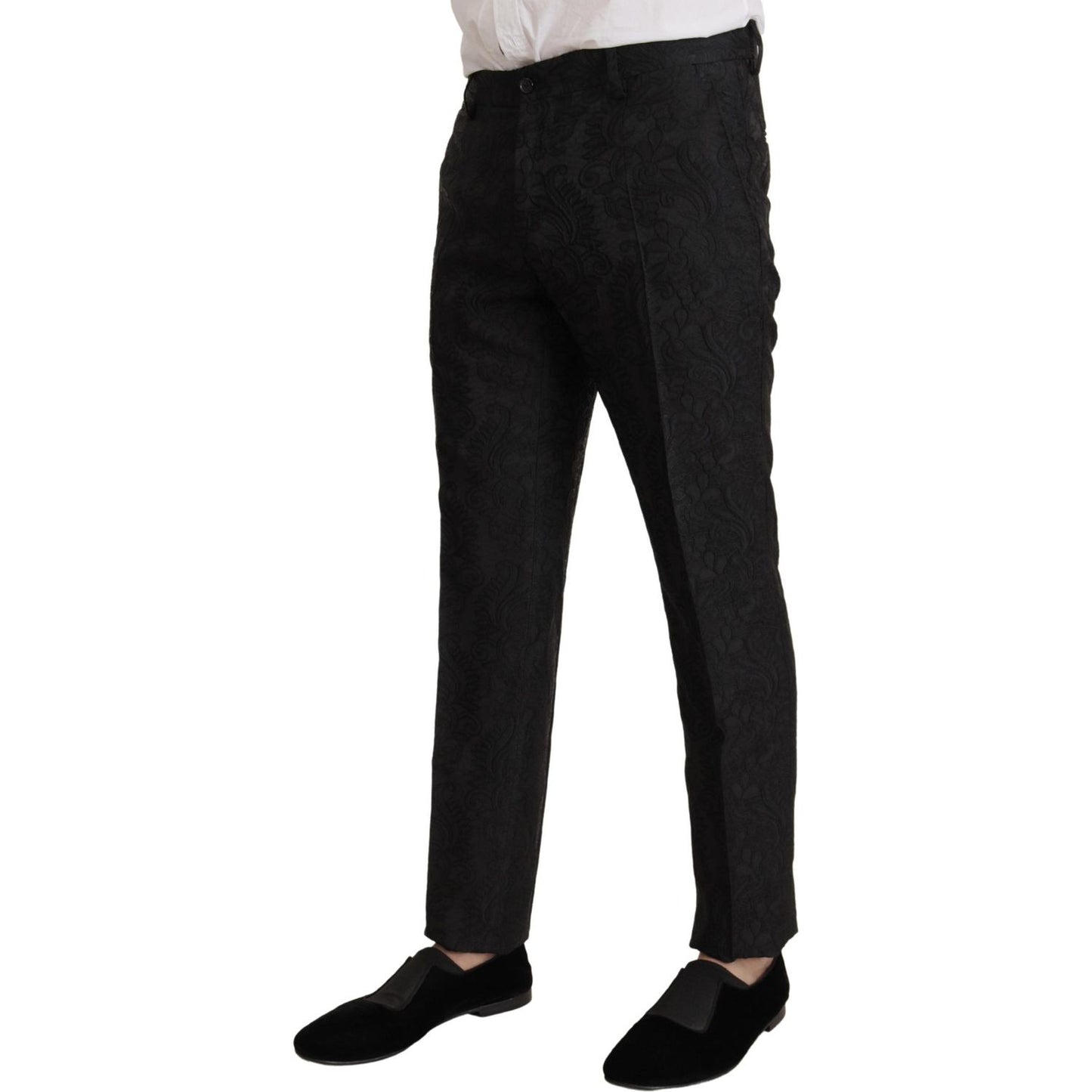 Dolce & Gabbana Black Brocade Formal 2 Piece MARTINI Suit