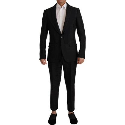 Dolce & Gabbana Black Polyester Formal 2 Piece MARTINI Suit