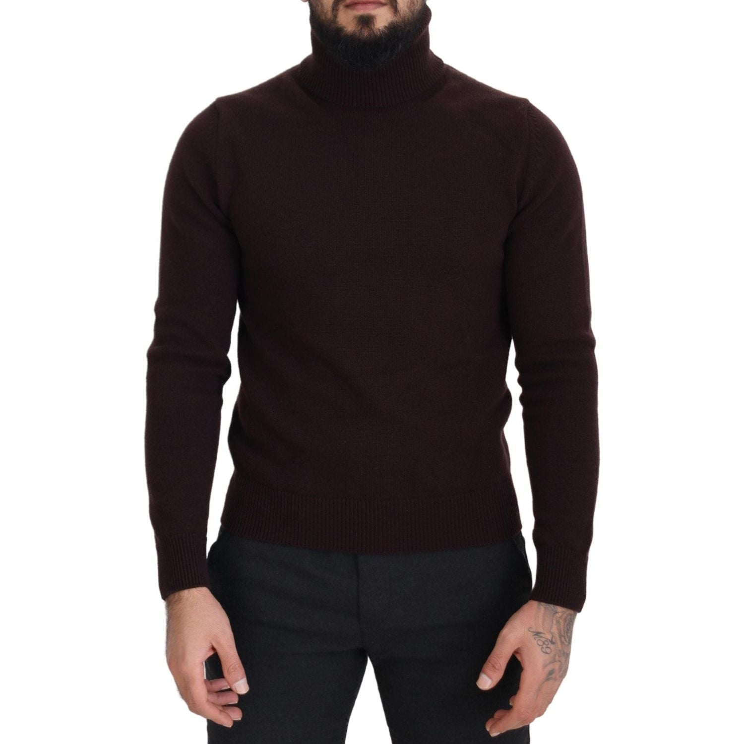 Dolce & Gabbana Brown Wool Turtle Neck Pullover Sweater