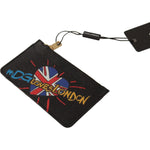 Dolce & Gabbana Black Leather #DGLovesLondon Women Cardholder Coin Case Wallet