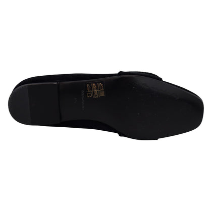 Dolce & Gabbana Black Velvet Crystals Loafers Flats Shoes
