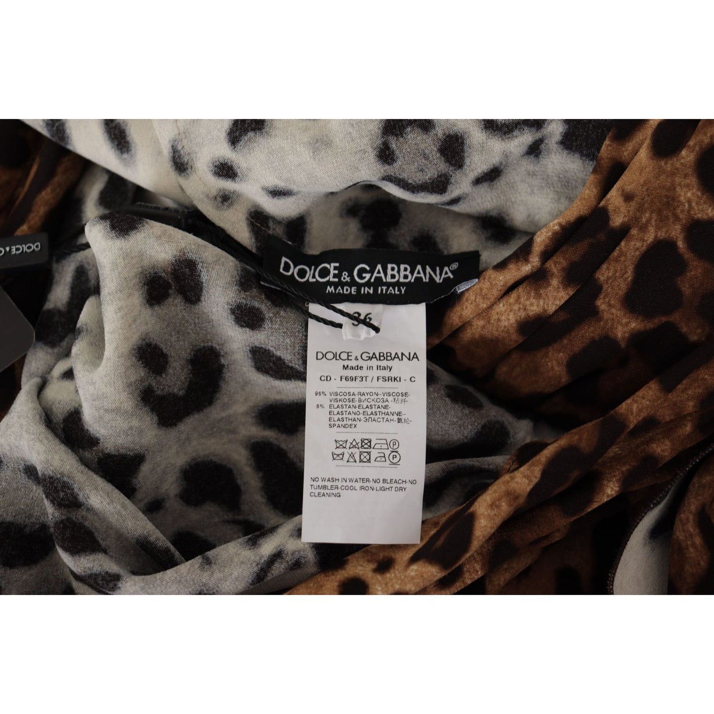 Dolce & Gabbana Brown Leopard Wrap A-line Maxi Viscose Dress