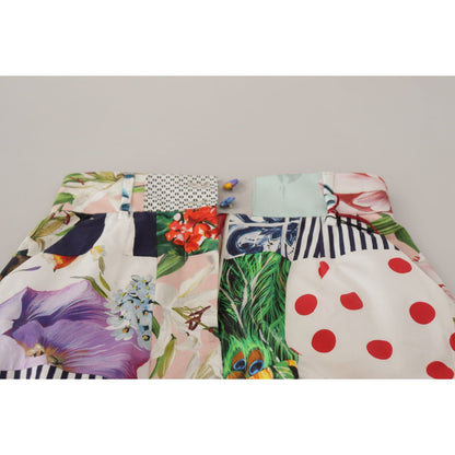 Dolce & Gabbana Multicolor Patchwork High Waist Cotton Shorts