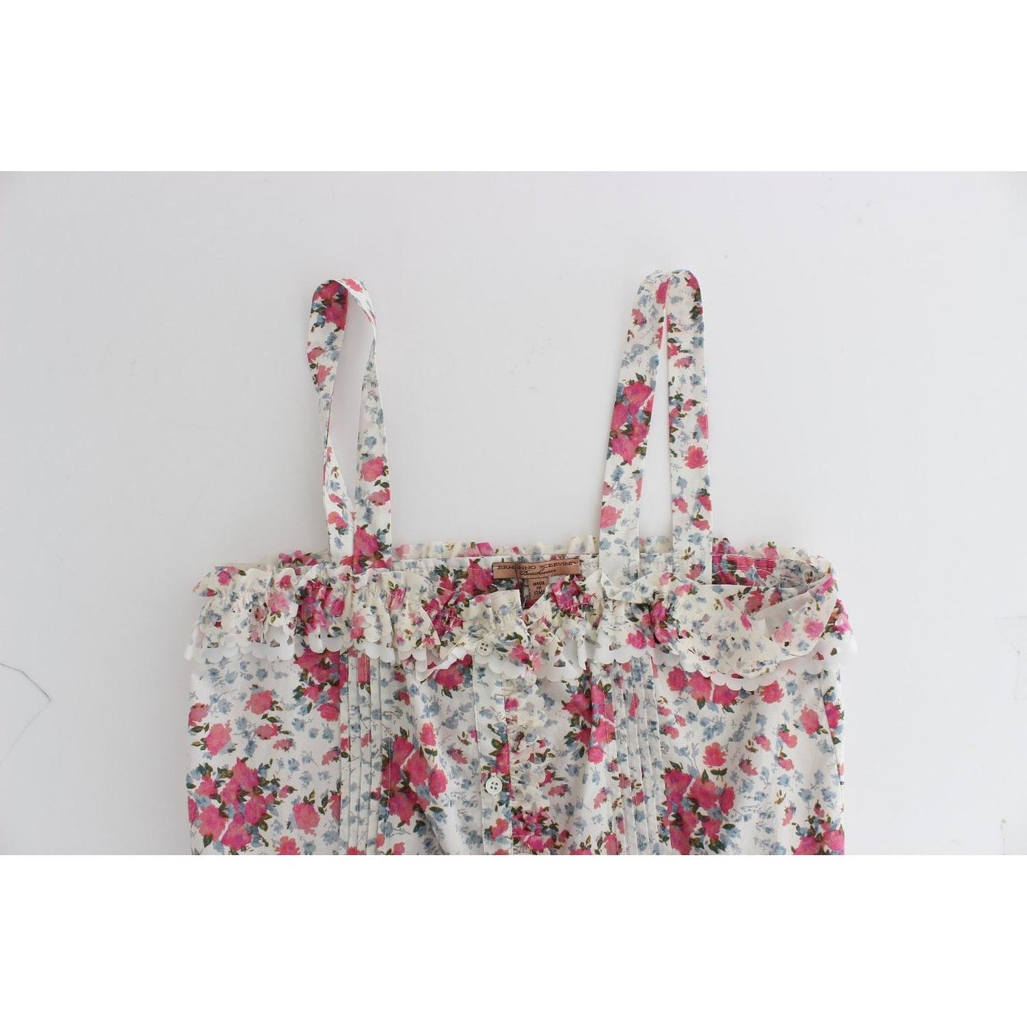 Ermanno Scervino Beachwear Pink Floral Beach Mini Dress Short Dresses