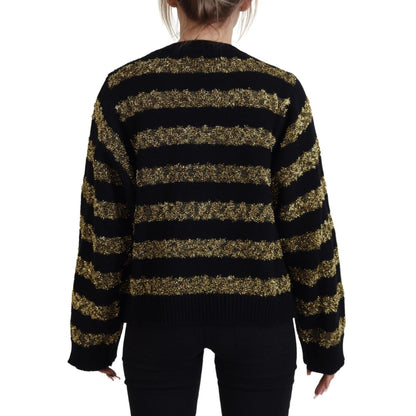Dolce & Gabbana Black Gold D&G Crystal Cashmere Sweater