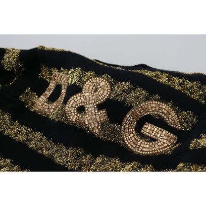 Dolce & Gabbana Black Gold D&G Crystal Cashmere Sweater