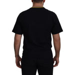 Dolce & Gabbana Black Cotton Embroidered Crewneck T-shirt