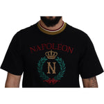 Dolce & Gabbana Black Cotton Embroidered Crewneck T-shirt