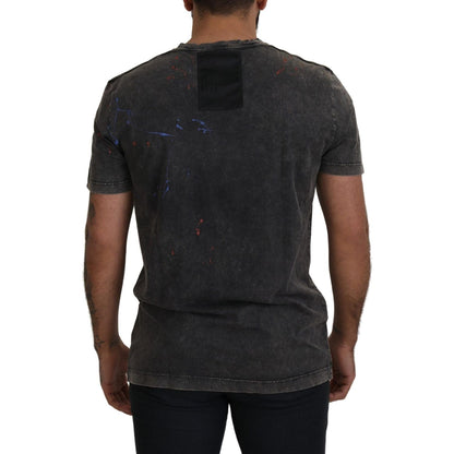 Dolce & Gabbana Gray Discolored Effect DG Logo T-shirt