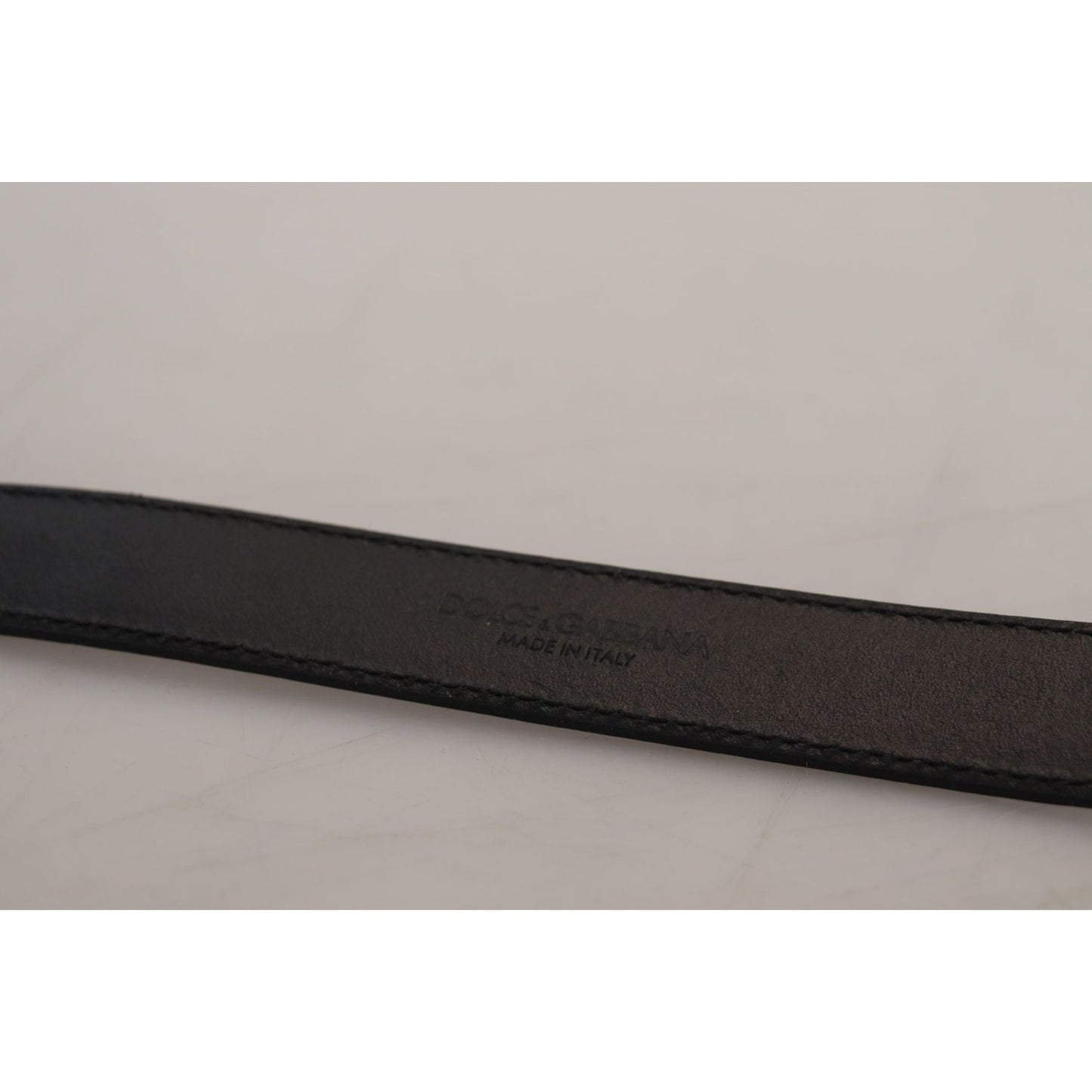 Dolce & Gabbana Blue Leather Silver Metal Buckle Vintage Belt