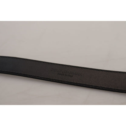 Dolce & Gabbana Blue Leather Silver Metal Buckle Vintage Belt