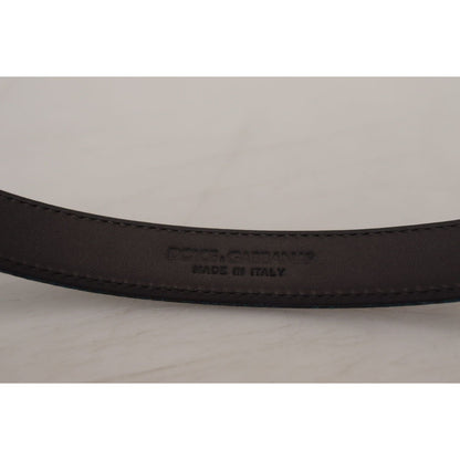 Dolce & Gabbana Blue Jacquard Moire Silver Metal Belt Men