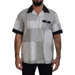 Dolce & Gabbana White Black Patterned Button Down Shirt TSH83177 - 40