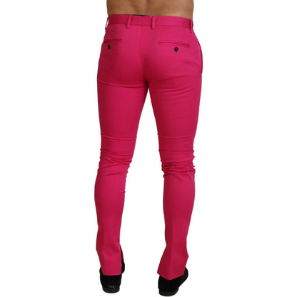 Dolce & Gabbana Pink Zipper Buckle Waist Trousers Pants