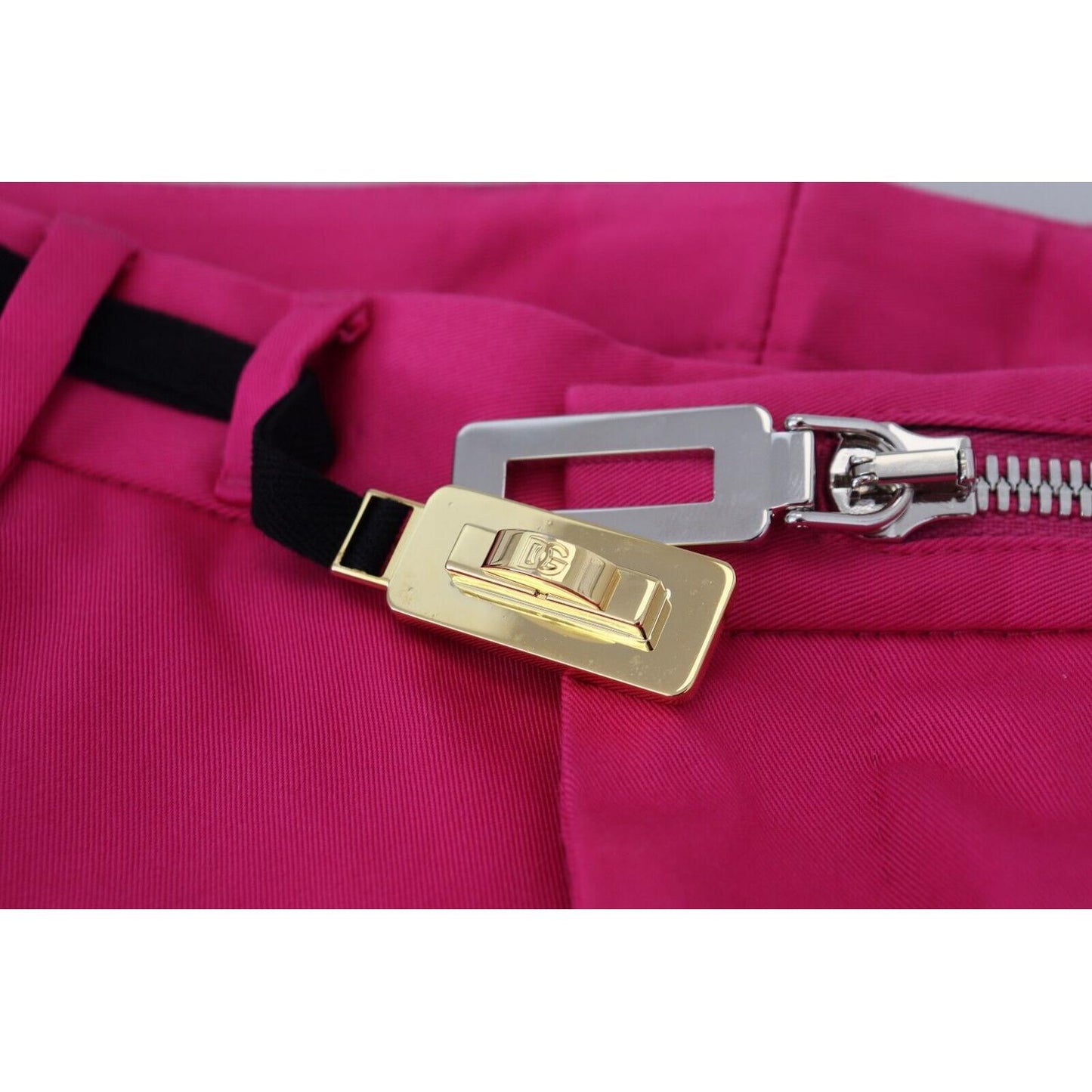 Dolce & Gabbana Pink Zipper Buckle Waist Trousers Pants
