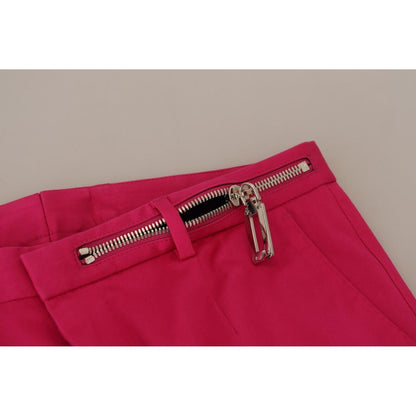 Dolce & Gabbana Pink Zipper Buckle Waist Trousers Pants