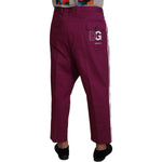 Dolce & Gabbana Magenta Cotton DG Logo Pocket Trouser Pants