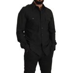 Dolce & Gabbana Dark Green Cotton Slim Fit Casual Men Shirt