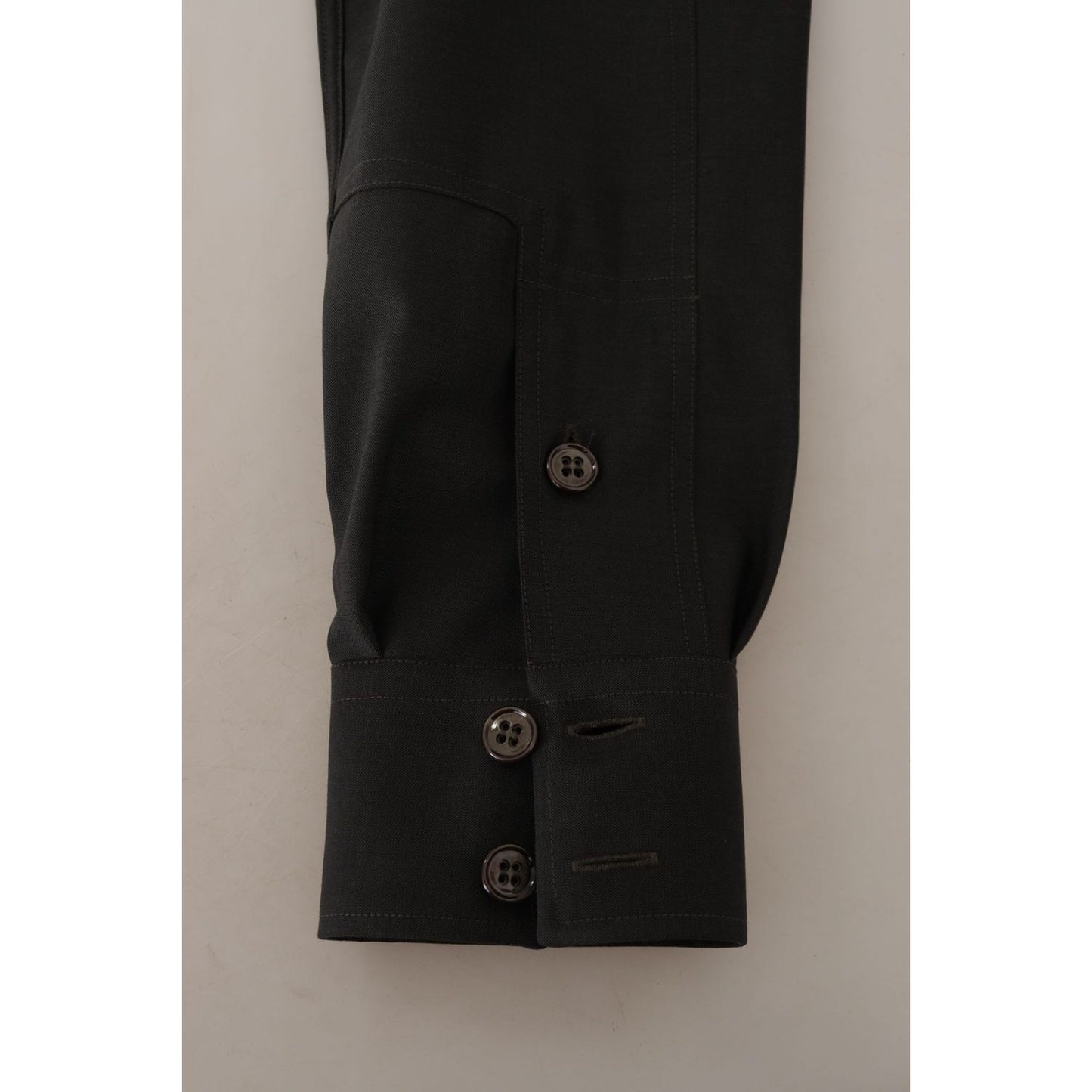 Dolce & Gabbana Dark Green Cotton Slim Fit Casual Men Shirt