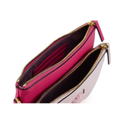 Versace Elegant Pink Leather Pouch Clutch