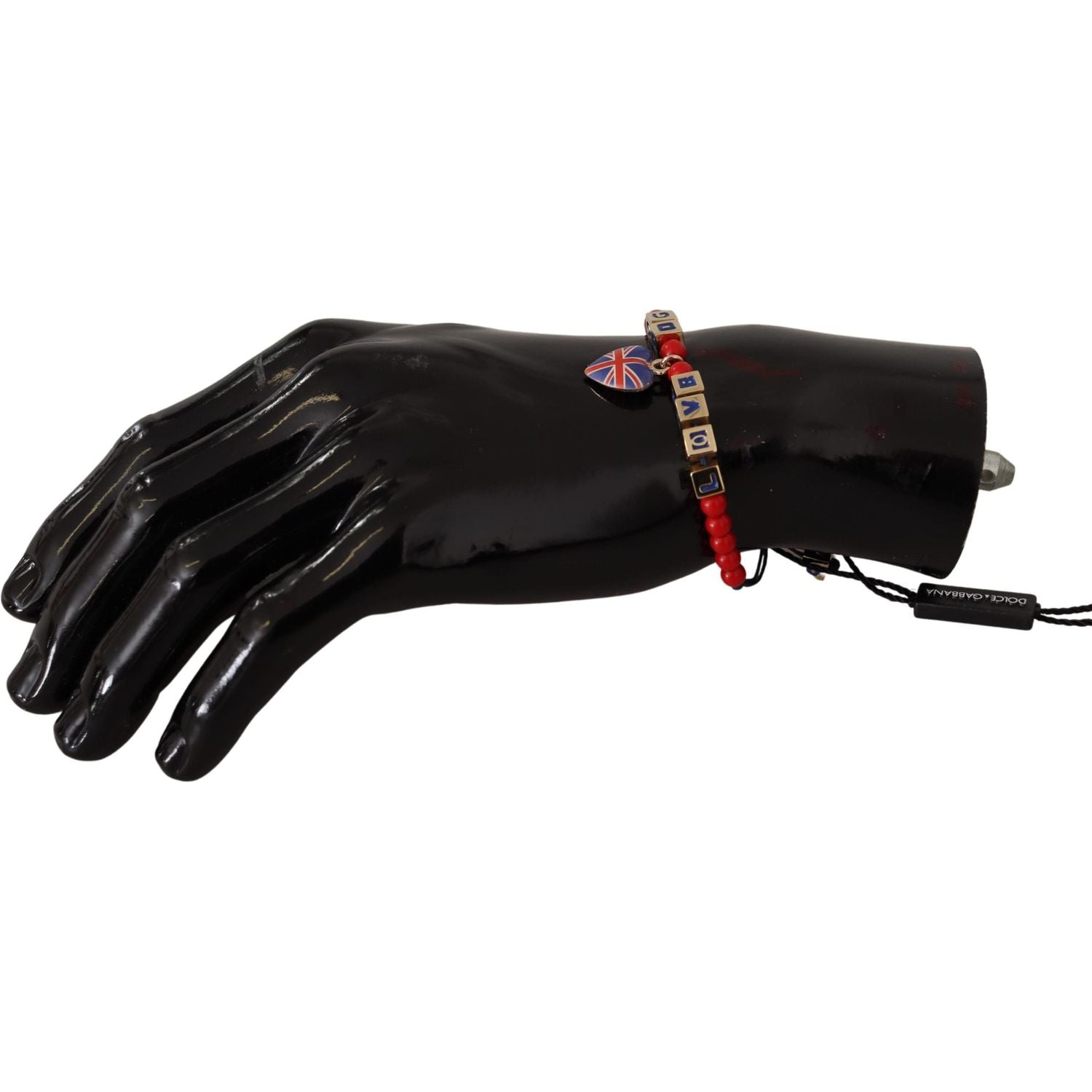 Dolce & Gabbana Red Blue Beaded DG LOVES LONDON Flag Branded Bracelet