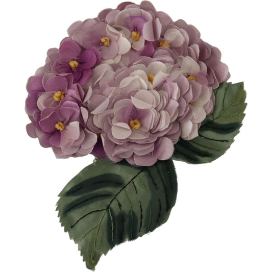 Dolce & Gabbana Purple Floral Gold Tone Brass Women Brooch Brooch