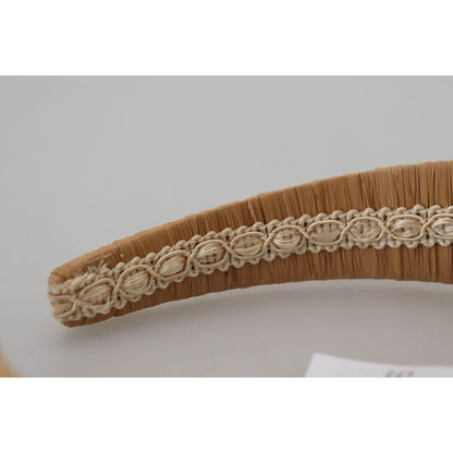 Dolce & Gabbana Beige Viscose Women Hair Headband Diadem