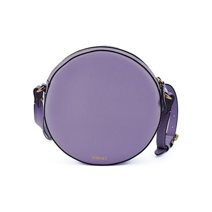 Versace Purple Calf Leather Round Disco Shoulder Bag