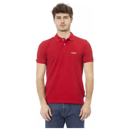 Baldinini Trend Red Cotton Men Polo Shirt