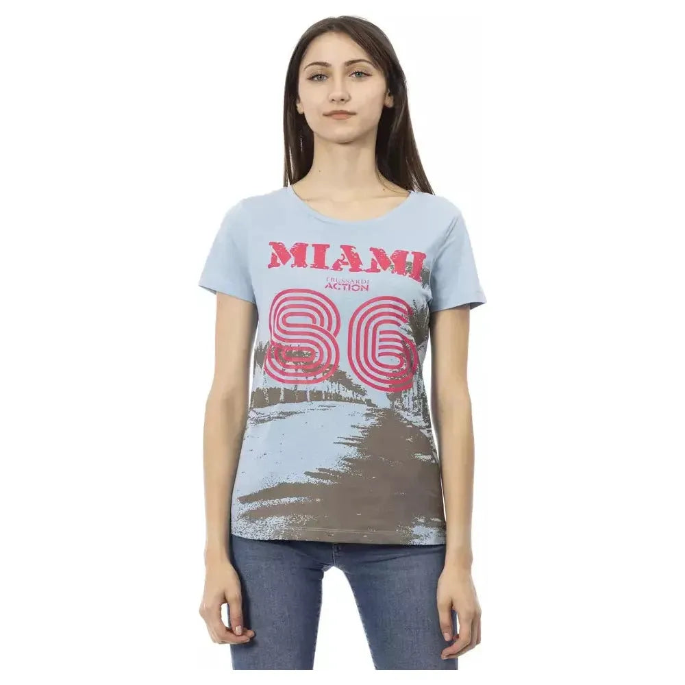 Trussardi Action Light Blue Cotton T-Shirt