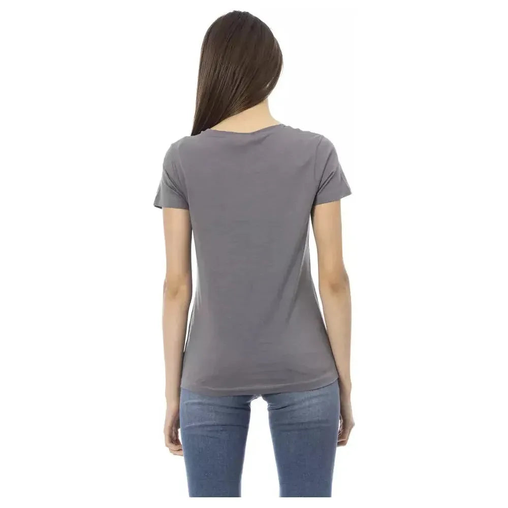 Trussardi Action Gray Cotton Women T-Shirt