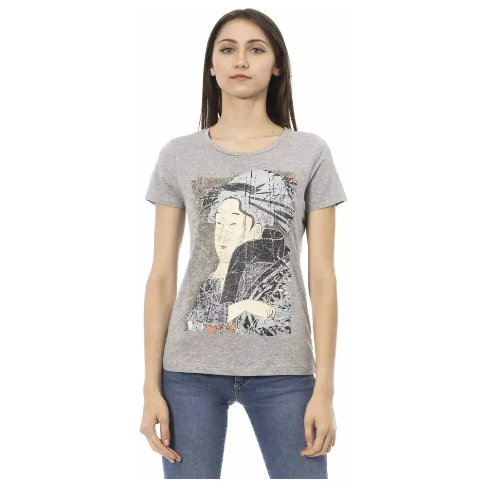 Trussardi Action Gray Cotton T-Shirt