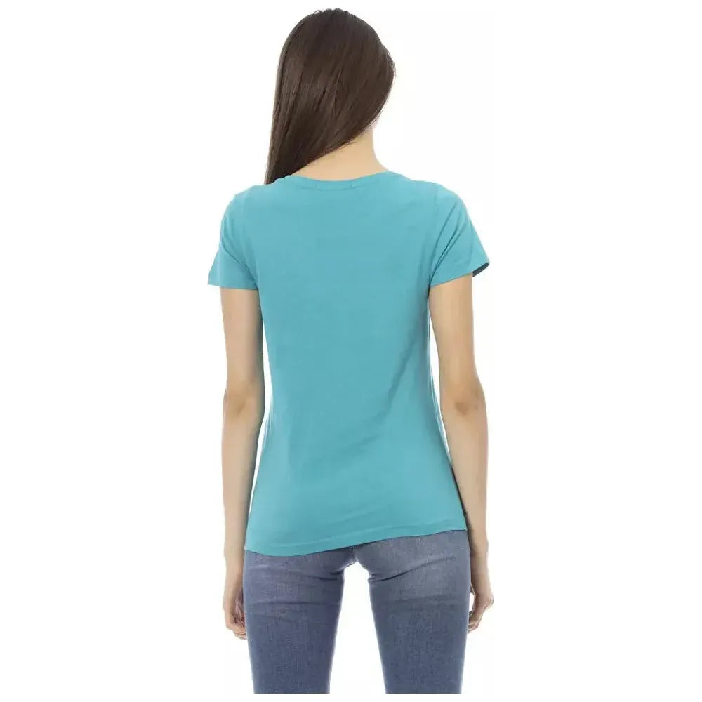 Trussardi Action Light Blue Cotton T-Shirt