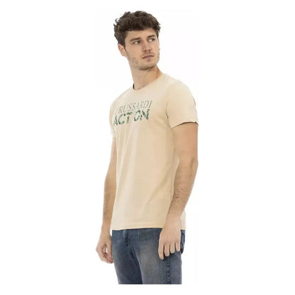 Trussardi Action Beige Cotton Men's T-Shirt