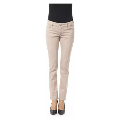 BYBLOS Beige Cotton Women Slim Pant