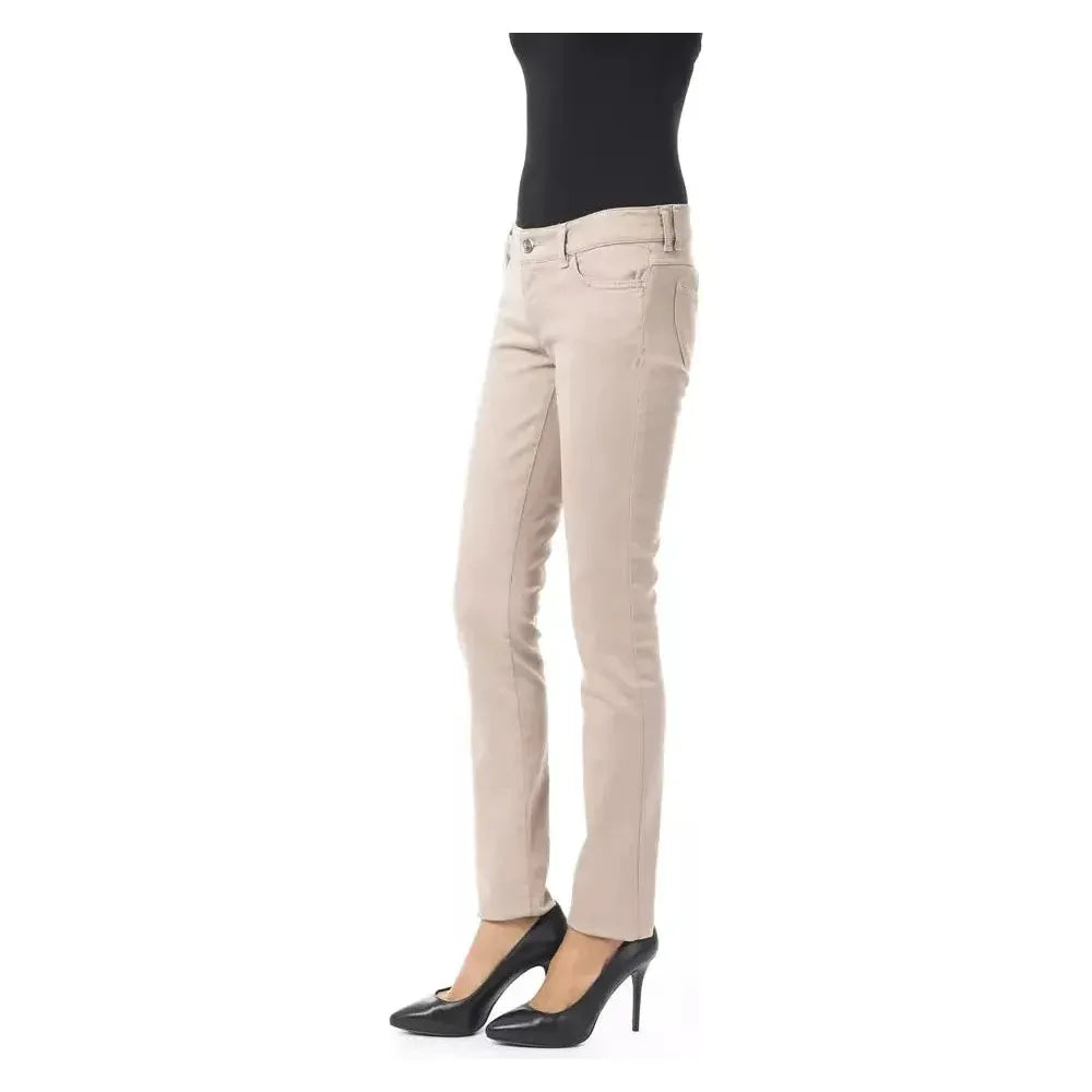 BYBLOS Beige Cotton Women Slim Pant