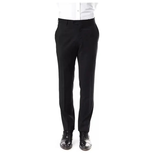 Uominitaliani Gray Wool Mens Suit Pant